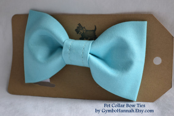 Mariage - Turquoise Blue Bow Tie Dog Collar Bows Wedding Photography Pets Bows