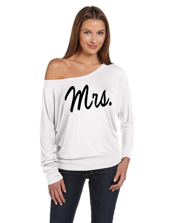 Hochzeit - Mrs. Off the Shoulder, Mrs. flowy top, Mrs. Dolman Top, Mrs. Long Sleeve Shirt