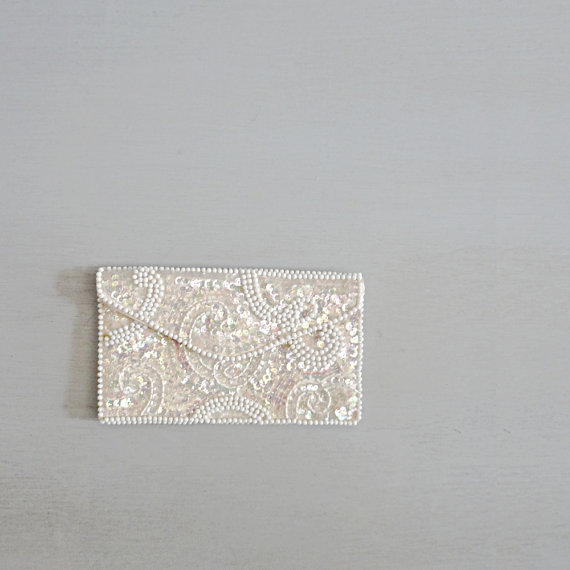 Wedding - Vintage Sequined Clutch Purse, Beaded Purse, Wedding Clutch Purse, La Regale product