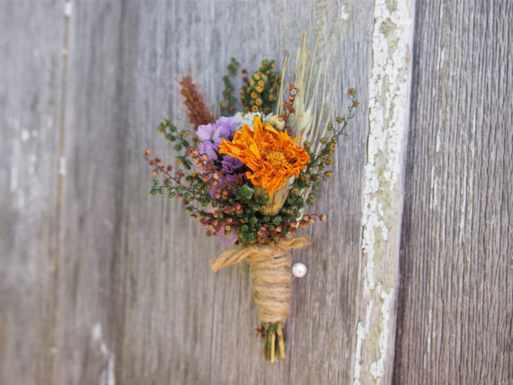 Свадьба - Autumn HARVEST Wedding Boutonniere - Perfect for your Country Wedding