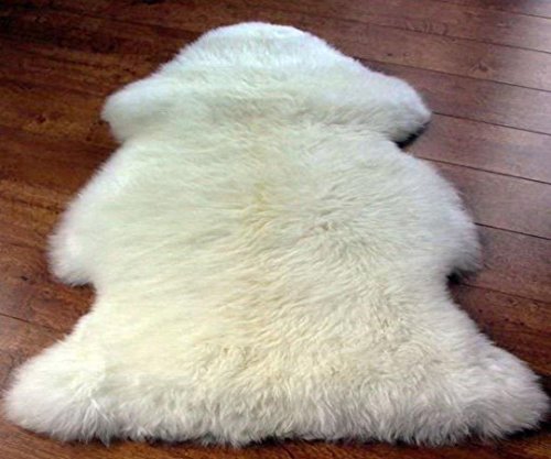 زفاف - Genuine Sheepskin Rug One Pelt Ivory Fur 2 X 3
