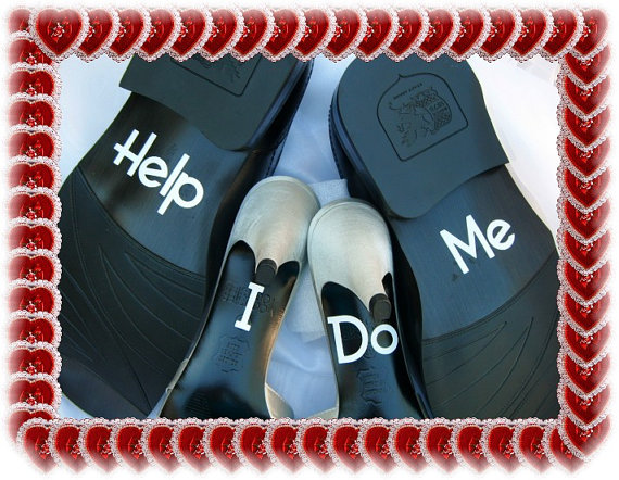 Mariage - Wedding Shoe Decals - Grooms only set of  Help Me