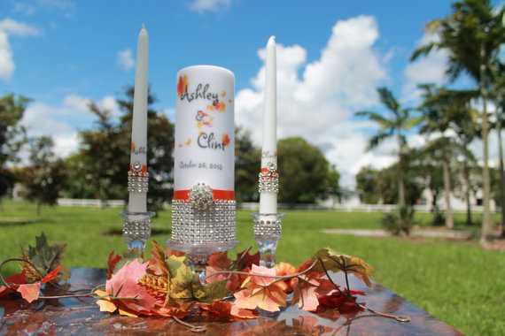 Wedding - Fall / Autumn  Unity Candle set...... Choose your season