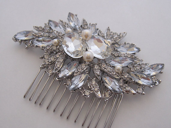 Hochzeit - wedding hair comb crystal bridal comb wedding hair jewelry bridal hair accessory wedding comb bridal hair comb wedding headpiece bridal clip