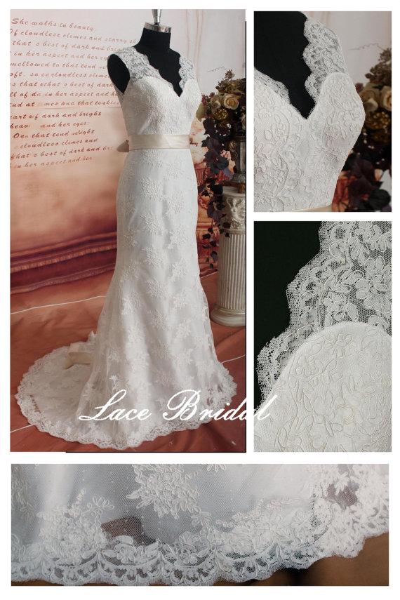 Wedding - WeddingGown, Vintage, Lace Wedding Dress, Bridal Gown, Deep V-Cut Back ,Wedding dresses,wedding dress,wedding gown,Wedding gowns