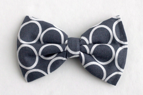 Wedding - Boys Bow Tie Gray Grey Circle Large, Newborn, Baby, Child, Little Boy, Great for Special Occasion Wedding or Photo Prop