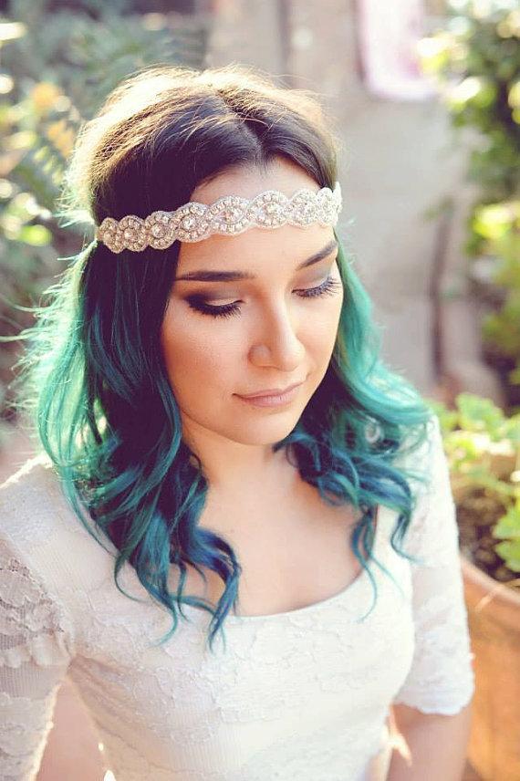 Wedding - Crystal Headband ,Bridal Headband, Vintage Headband, Beaded Headband, Crystal Headband, Bridal Headpiece, Headpiece, Wedding Hair