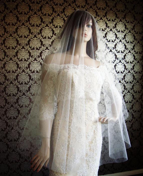 زفاف - Couture Silk Tulle Drop Veil with Raw Cut Edge Sheerest Silk Tulle Circle Bridal Veil by IHeartBride V#MA72 72" Wide