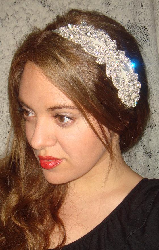 زفاف - Rhinestone Headband- Mademoiselle, Bridal Headband, Headband, Wedding Headpiece, Bridal Headpiece, Accessories