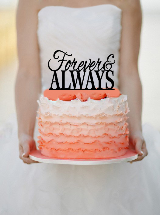 Wedding - Forever & Always  Wedding Cake topper Monogram cake topper Personalized Cake topper Acrylic Cake Topper