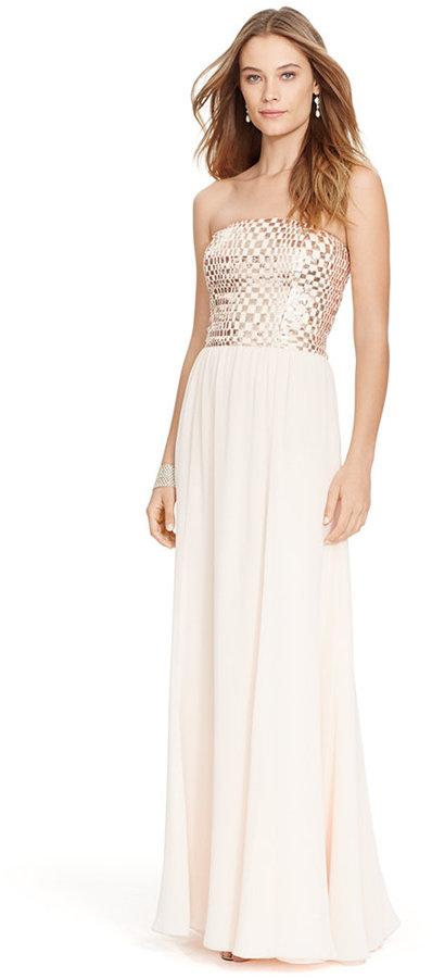 Wedding - Lauren Ralph Lauren Sequin Strapless Gown