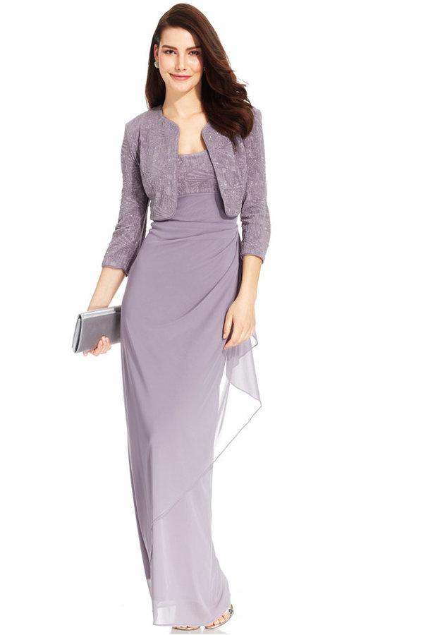 alex evenings jacquard jacket dress
