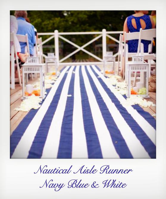 Mariage - Navy Blue and White Striped, Nautical, Aisle Runner, Custom sizes for Weddings.