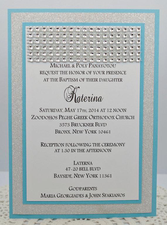 Wedding - Stunning Turquoise Blue & Silver Glitter Wedding Invitation Full of Rhinestone Bling, Sparkle, and Dazzle