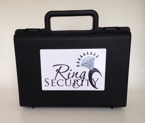 زفاف - Black & white ring security briefcase -- ring bearer pillow alternative gift
