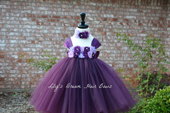 زفاف - 5%OFF deep purple flower girl dress tutu dress eggplant flower girl  tutu dress plum tutu  plum tutu dress purple tutu dress