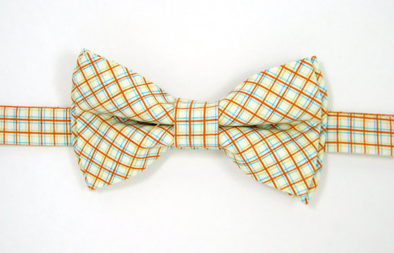 Wedding - Boys bow tie, Baby bow tie,Plaid bow tie,Men bow tie, Wedding bow ties, Groomsmen bow tie, Ring bearer bow tie,Cream Bow tie