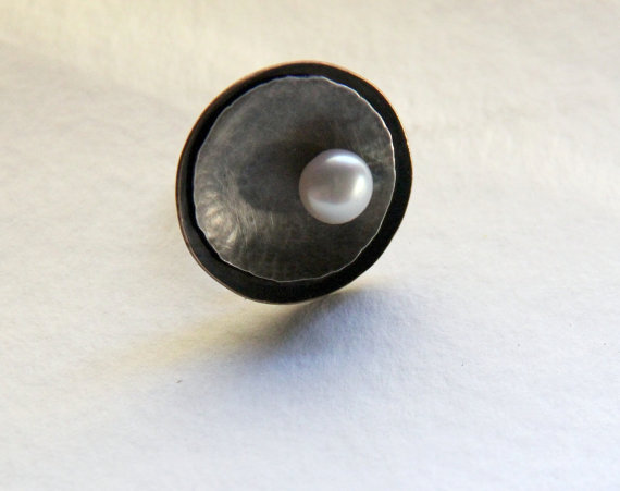 Mariage - Mixed Metal Ring with Pearl