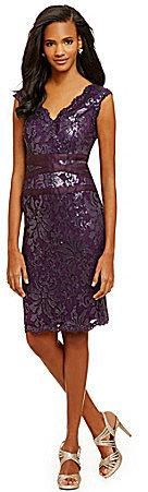 Wedding - Adrianna Papell Sequined Embroidered Lace Dress