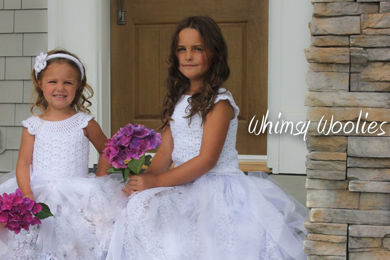 Hochzeit - Crochet Pattern: 'Mary's Dress', Wedding, Flower Girl Dress
