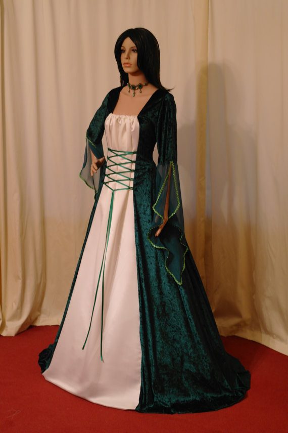 Wedding - celtic dress, medieval gown,  handfasting dress, renaissance, plus size dress, wedding custom made