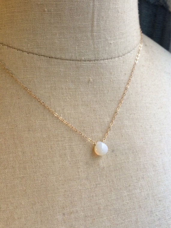 Mariage - White Opal Necklace, Birthstone Necklace, October Birthstone, Opal Necklace, Bridesmaid Necklaces, White Wedding, Bridal Necklace, Opal