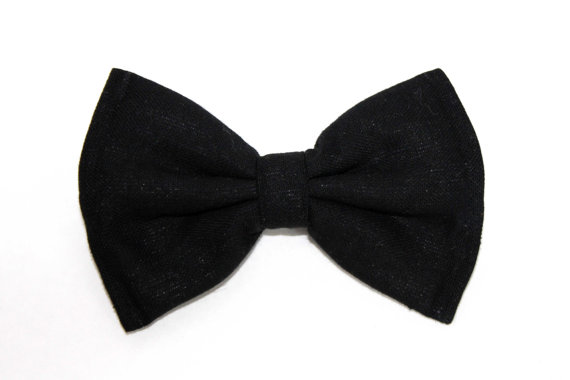 Mariage - Boys Bow Tie Black Linen, Newborn, Baby, Child, Little Boy, Great for Special Occasion Wedding or Photo Prop