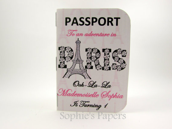 Mariage - Passport to Paris Invitation & Boarding Pass, Save the Date, Birthday Party , Wedding Invitations, Baby Shower, QUINCEANERA
