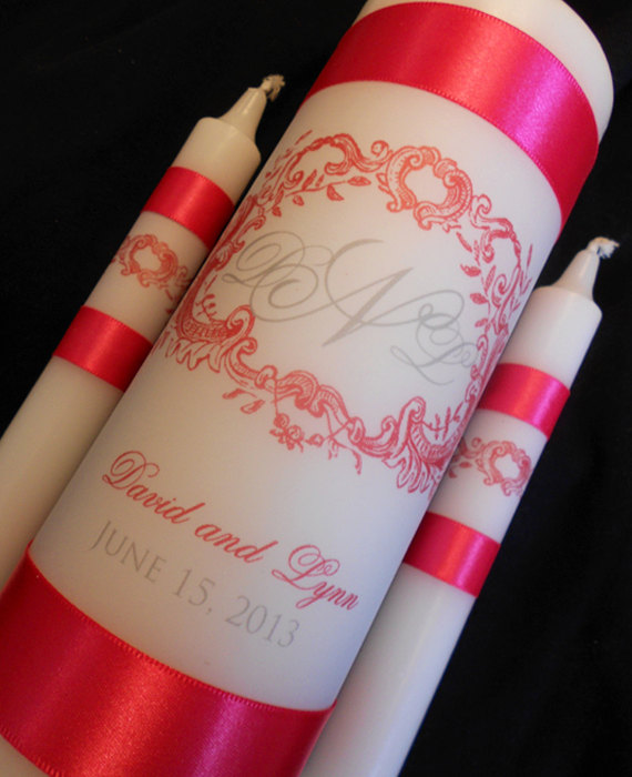 زفاف - Classic Designed Unity Candle "Wraps", Your Wedding Color, by No. 9