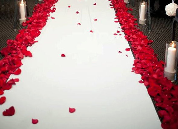 Wedding - Ivory  Custom Made Aisle Runner 36 inches wide (Rose Petals are not included)