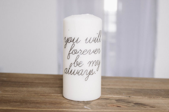 Свадьба - You Will Forever Be My Always Pillar Unity Candle, Vows, Wedding, Couple, House warming gift, home