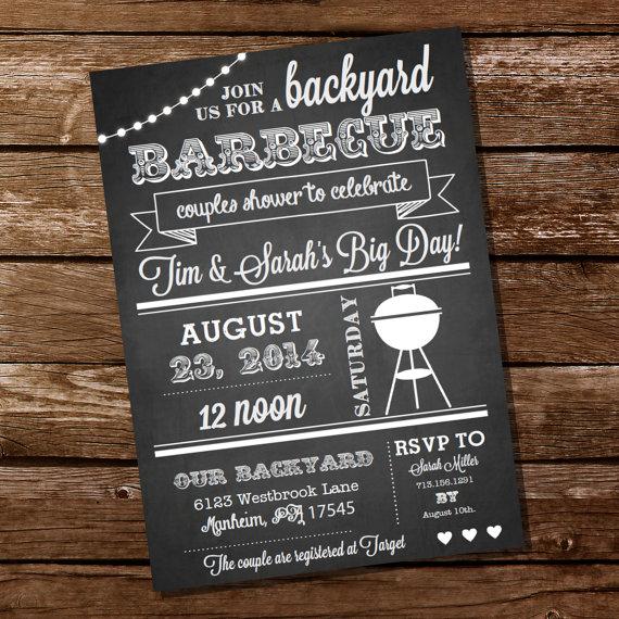 Mariage - Chalkboard Couples Shower BBQ Invitation - Couples Shower BBQ - I Do BBQ Invitation - Instant Download and Edit with Adobe Reader