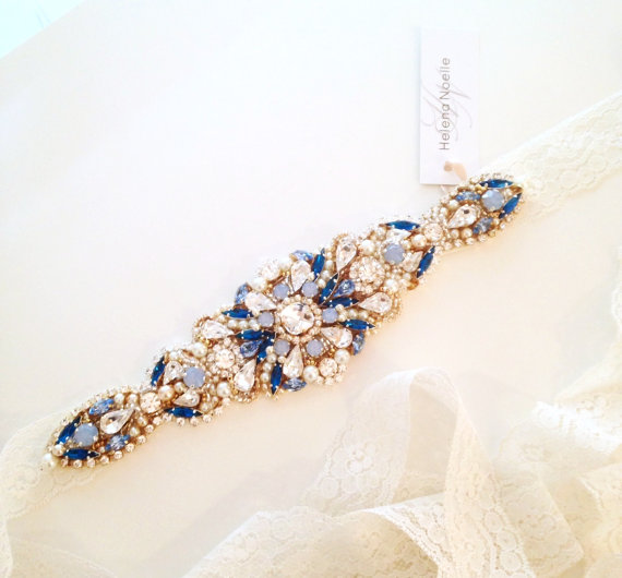 زفاف - Custom Bridal Belt- Vintage Wedding- Swarovski Crystal Bridal Sash- One-of-a-Kind Hand-Beaded -Vintage Glamour