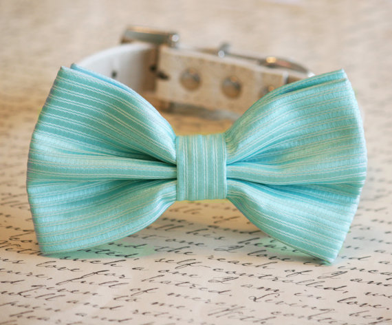 Свадьба - Tiffany Blue Wedding Dog Collar, Tiffany Blue Pet wedding accessory, Tiffany Blue Dog Bow tie, Dog Lovers, Tiffany Blue Wedding