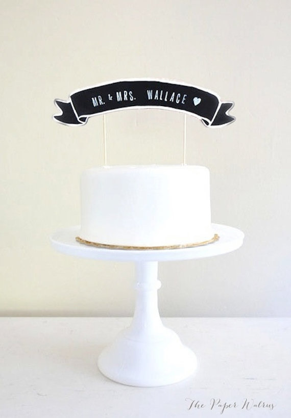 Свадьба - Chalkboard Wedding Cake Topper - Birthday / Baby Shower Cake - (CT-1)