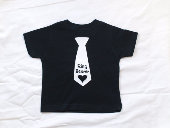 Свадьба - Ring Bearer Shirt, Ring Bearer Tie, Customize with his name