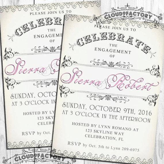 Wedding - Fancy Engagement Party Invitations Printable