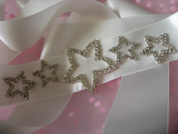 Mariage - Glamours stars sparkle Swarovski crystals wedding bridal sash