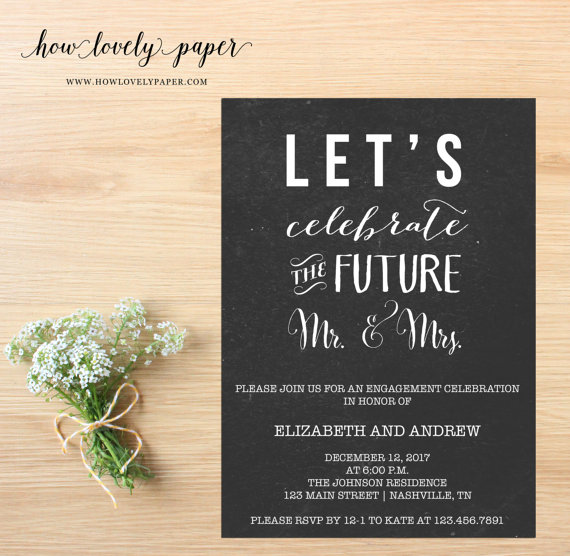Wedding - Printable Engagement Party Invitation - the Tabitha Collection
