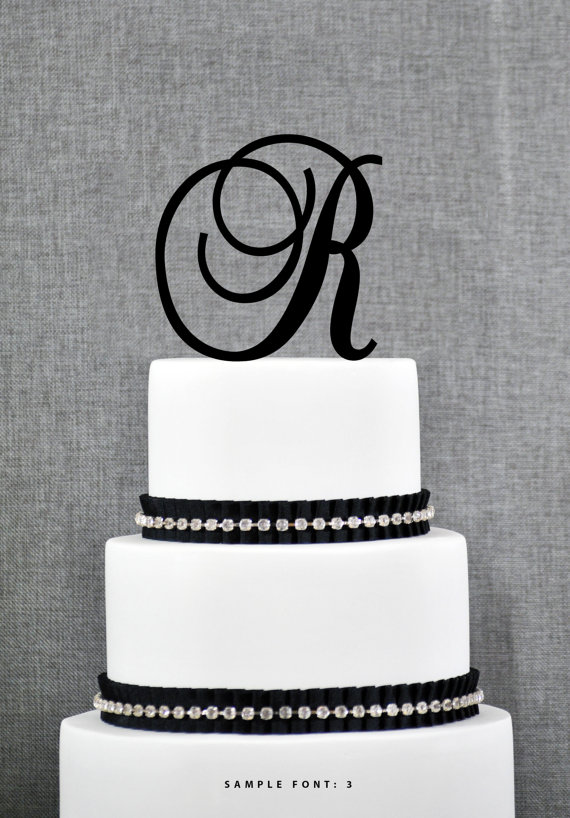 Mariage - Personalized Monogram Initial Wedding Cake Toppers -Letter R, Custom Monogram Cake Toppers, Unique Cake Toppers, Traditional Initial Toppers