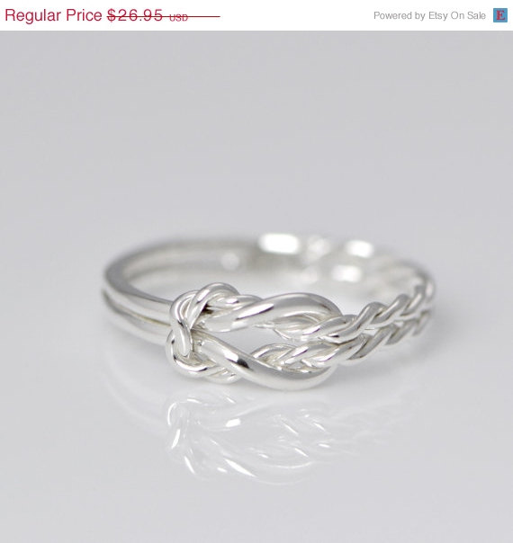 Mariage - Wedding Sale Infinity Knot Ring - Thumb Ring - Love Knot Ring - Argentium Strerling Silver - Bridesmaid Gift
