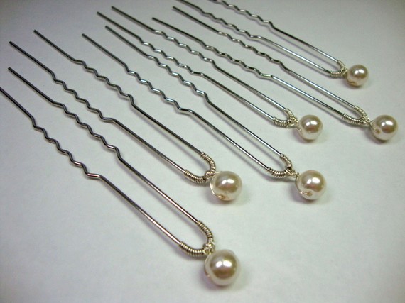 Wedding - Single Pearl Hair Pin for 6 pins Bridal Formal Prom Wedding Hair Accessory