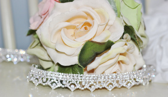 زفاف - Dainty Lace-Inspired Bridal Rhinestone Wedding Gown Sash Belt