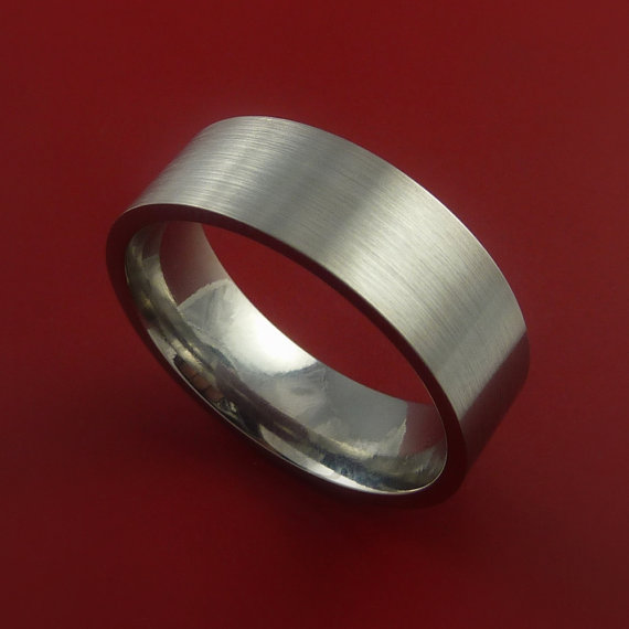 زفاف - Titanium Wedding Band Classic Engagement Ring Made to Any Sizing and Finish 3-22
