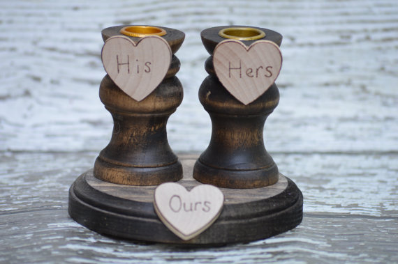 Wedding - country unity candle holders , western wedding unity candle set, woodland wedding decor, set of 3