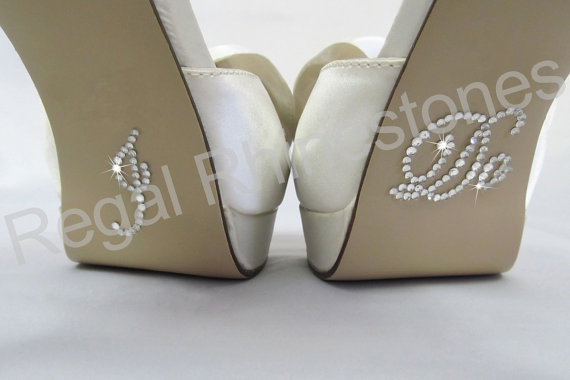 Wedding - I Do Shoe Stickers - CLEAR SCRIPT Rhinestone I Do Wedding Shoe Appliques - Rhinestone I Do Shoe Stickers for your Bridal Shoes