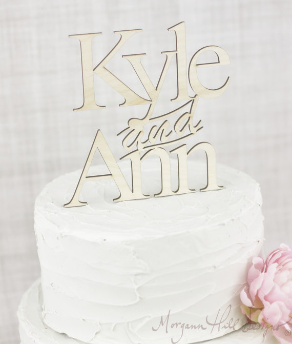 Wedding - Personalized Rustic Wedding Cake Topper Wood Barn Country Wedding Decor (Item Number 130091)