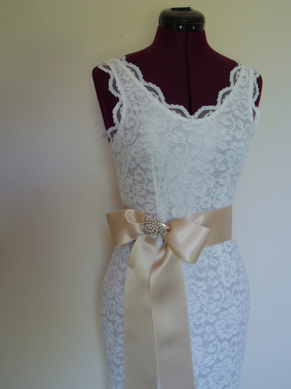 زفاف - Wedding Belts Bridal Sash ribbon sashes bridesmaid accessories Beige Champagne - SWISS SATIN 2 or 2.75 inch width