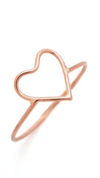 Hochzeit - Delicate Heart Silhouette Ring