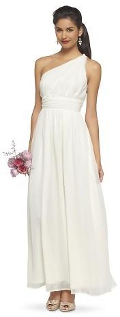 Wedding - Women's Chiffon One Shoulder Maxi Bridesmaid Dress Core Colors - TEVOLIO